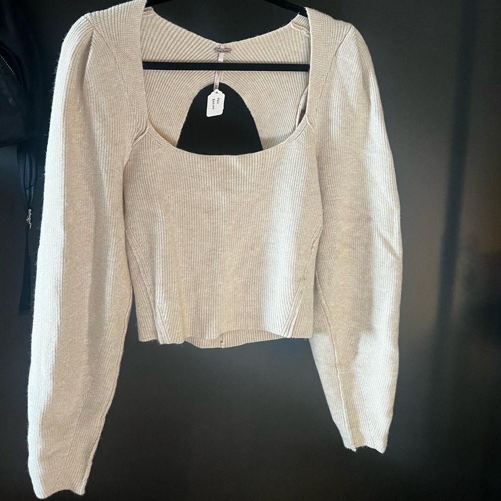 Free people open back sweater